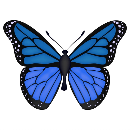 Butterfly Theme Blue And Black Butterfly Transparent Sticker